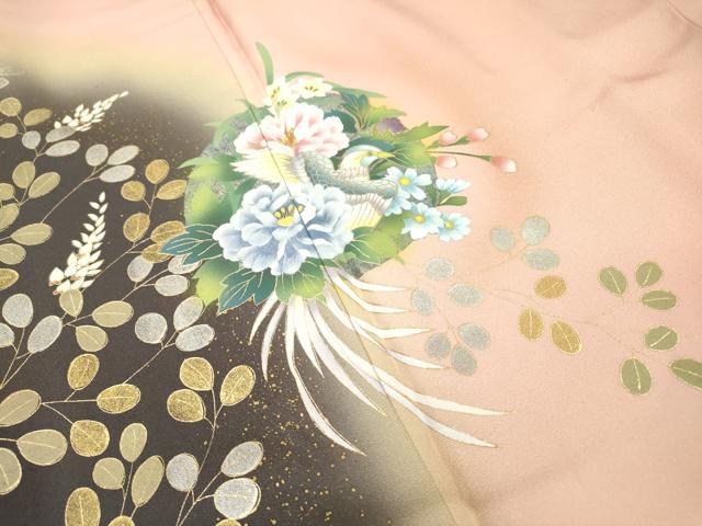 平和屋着物□訪問着 螺鈿 花鳥文 暈し染 金銀彩 正絹 逸品