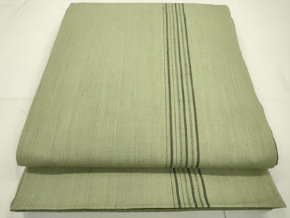 平和屋着物●太鼓柄袋帯 紬地 手描き 南天蔦の葉文 金彩 正絹 逸品 DAAR0710fe