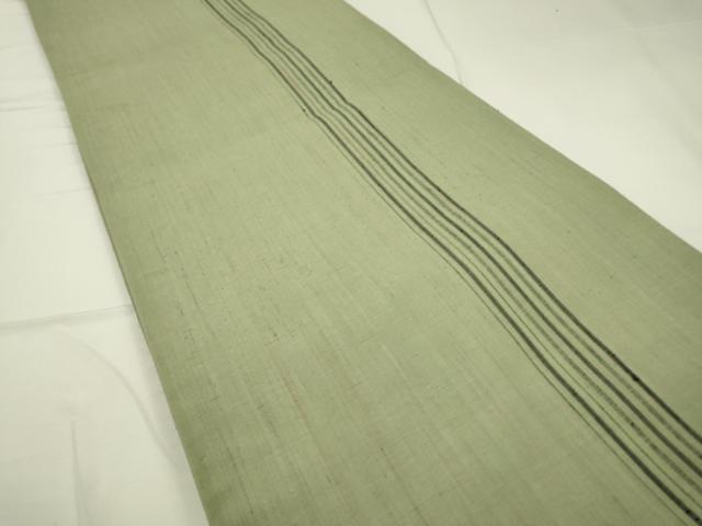 平和屋着物●太鼓柄袋帯 紬地 手描き 南天蔦の葉文 金彩 正絹 逸品 DAAR0710fe