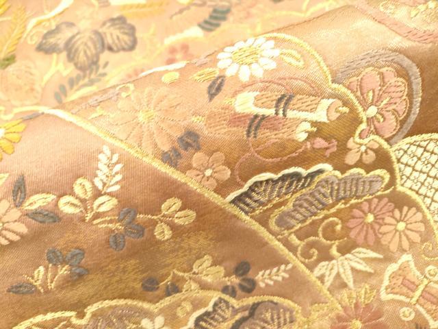 平和屋着物●老舗織元 泰生織物 六通柄袋帯 宝尽くし飛鶴花文 本漆箔 金糸 正絹 逸品 DAAR0730fe