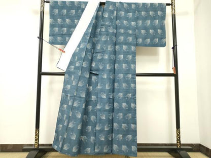 平和屋着物▽上質な紬 単衣 松葉 正絹 逸品 DAAR0732fe