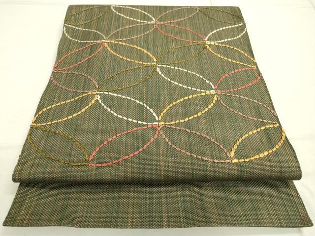 平和屋着物●本場筑前博多織　八寸名古屋帯　七宝文　正絹　逸品　DAAR0764fe