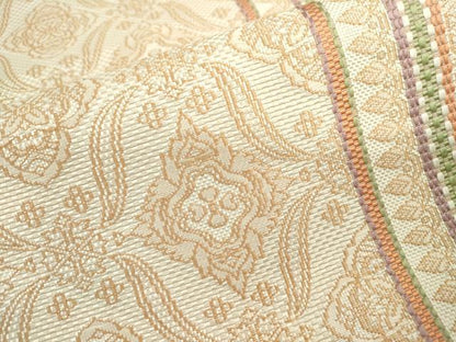 平和屋着物●本場筑前博多織　八寸名古屋帯　洋花間道　正絹　逸品　DAAR0779fe