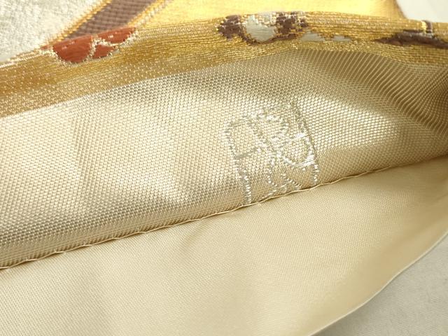 平和屋着物●西陣の名門 加納幸謹製 六通柄袋帯 亀甲花文 金銀糸 正絹 逸品 DAAR0787fe