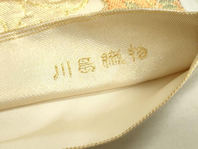 平和屋着物●西陣 川島織物 六通柄 本袋帯 洋花文 金糸 正絹 逸品 DAAR0789fe
