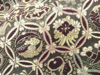 平和屋着物●両方向　両面全通柄袋帯　輪奈織　七宝花文　金糸　正絹　逸品　DAAR0811fe
