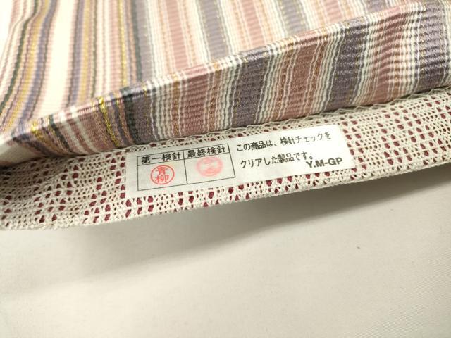 平和屋着物●ひなや工房　くむ・あむ・おる　伊豆蔵明彦　組織　太鼓柄袋帯　七宝間道　金糸　正絹　逸品　DAAR0841fe