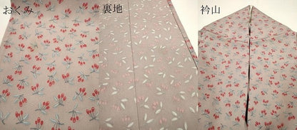 平和屋着物▽上質な小紋　単衣　南天文　正絹　逸品　DAAR0910fe