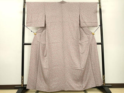 平和屋着物▽上質な小紋　単衣　南天文　正絹　逸品　DAAR0910fe