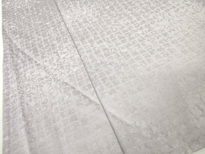 平和屋着物▽上質な色無地 単衣 格子地紋 白藤色 正絹 逸品 DAAR1310jm