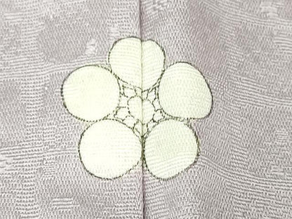 平和屋着物▽上質な色無地 単衣 格子地紋 白藤色 正絹 逸品 DAAR1310jm