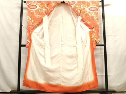 平和屋着物∵女の子 十三参り 子供 祝着・袋帯セット 絞り 地紙花文 金彩 さが美扱い 逸品 DAAR1370jm