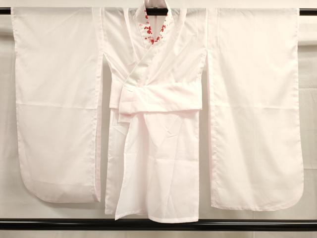 平和屋着物[]七五三　女の子　７歳　祝着　四つ身　長襦袢(半衿刺繍)セット　花鳥文　金彩　洗える着物　DAAR1411jm