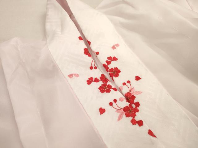 平和屋着物[]七五三　女の子　７歳　祝着　四つ身　長襦袢(半衿刺繍)セット　花鳥文　金彩　洗える着物　DAAR1411jm