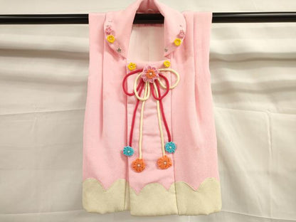 平和屋着物[]七五三　女の子　３歳　祝着　三つ身　長襦袢・被布・小物セット　舞花文　金彩　洗える着物　DAAR1418jm