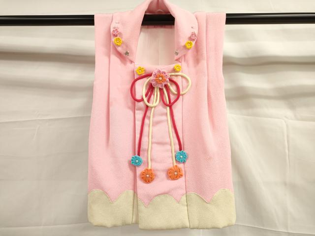 平和屋着物[]七五三　女の子　３歳　祝着　三つ身　長襦袢・被布・小物セット　舞花文　金彩　洗える着物　DAAR1418jm