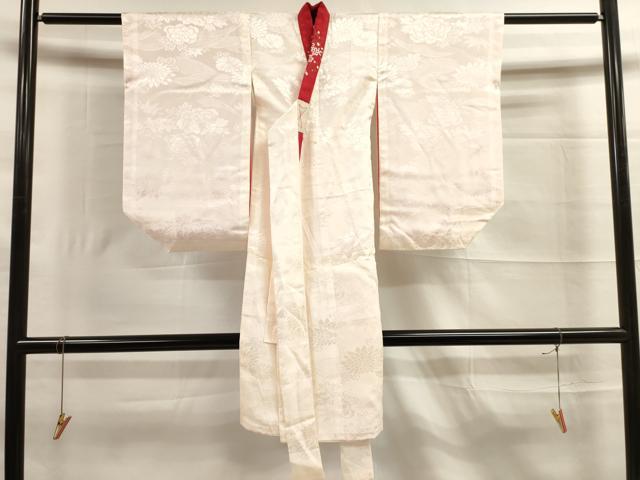 平和屋着物[]七五三　女の子　３歳　祝着　三つ身　長襦袢(半衿刺繍)・被布セット　駒刺繍　鞠花文　金彩　逸品　DAAR1468jm