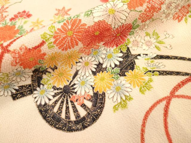 平和屋着物∵女の子　十三参り　子供　花車文　金彩　逸品　DAAR1470jm