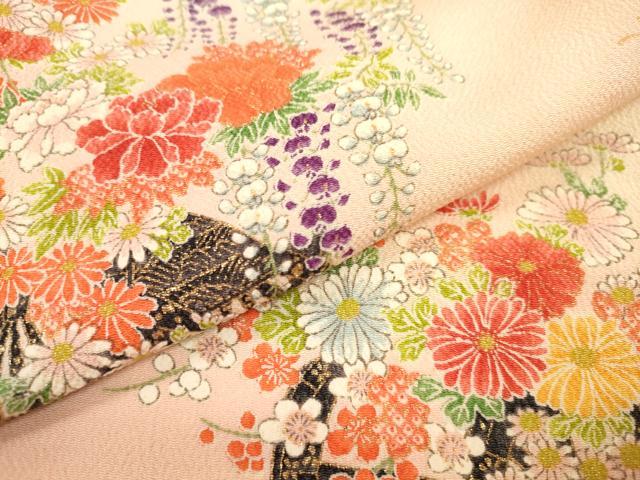 平和屋着物∵女の子　十三参り　子供　花車文　金彩　逸品　DAAR1470jm
