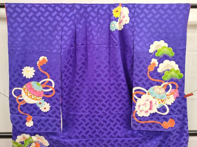 平和屋着物∵女の子 十三参り 子供 鞠花松文 金彩 逸品 DAAR1476jm