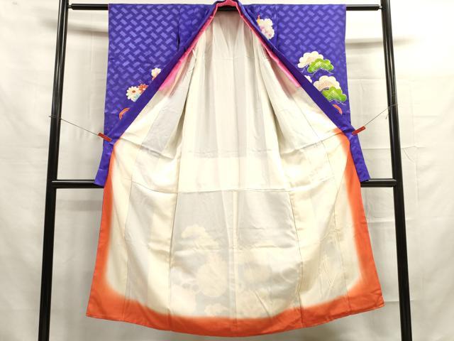 平和屋着物∵女の子 十三参り 子供 鞠花松文 金彩 逸品 DAAR1476jm