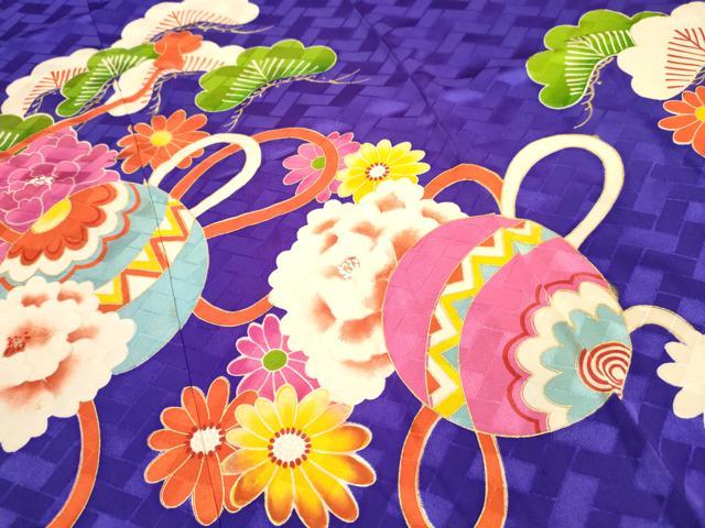 平和屋着物∵女の子 十三参り 子供 鞠花松文 金彩 逸品 DAAR1476jm