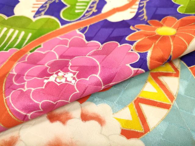 平和屋着物∵女の子 十三参り 子供 鞠花松文 金彩 逸品 DAAR1476jm
