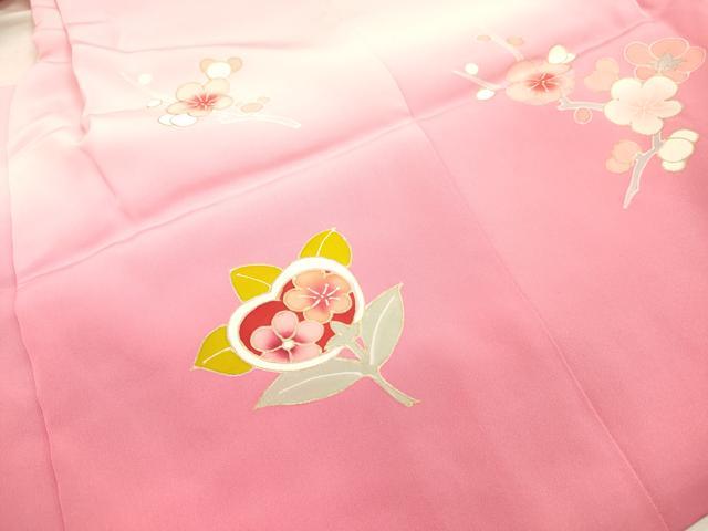 平和屋着物[]七五三　女の子　３歳　祝着　三つ身　被布セット　鈴花文　暈し染め　金彩　逸品　DAAR1493jm