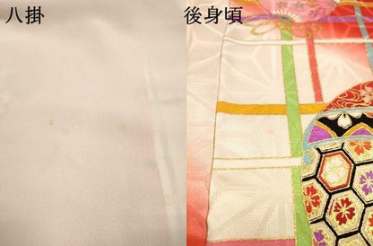 平和屋着物∵女の子　十三参り　子供　鈴花文　暈し染め　金彩　逸品　DAAR1496jm