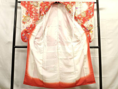 平和屋着物∵女の子　十三参り　子供　鈴花文　暈し染め　金彩　逸品　DAAR1496jm