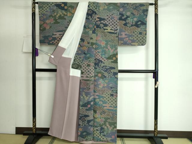 小紋 縮緬 ちりめん 椿 草花模様 NK-944