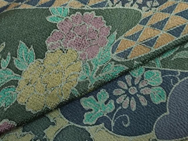 平和屋着物□上質な小紋 草花文 鬼しぼ縮緬 正絹 逸品 DAAR2003ic