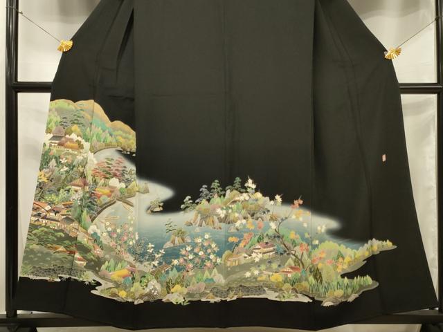 平和屋着物■豪華黒留袖 作家物 風景文 正絹 逸品 DAAR3231zy