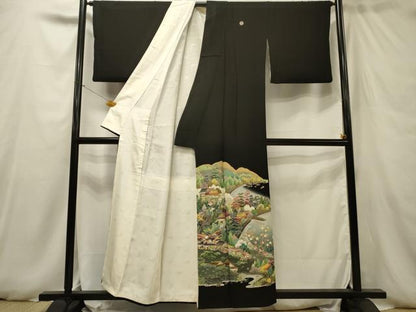 平和屋着物■豪華黒留袖 作家物 風景文 正絹 逸品 DAAR3231zy