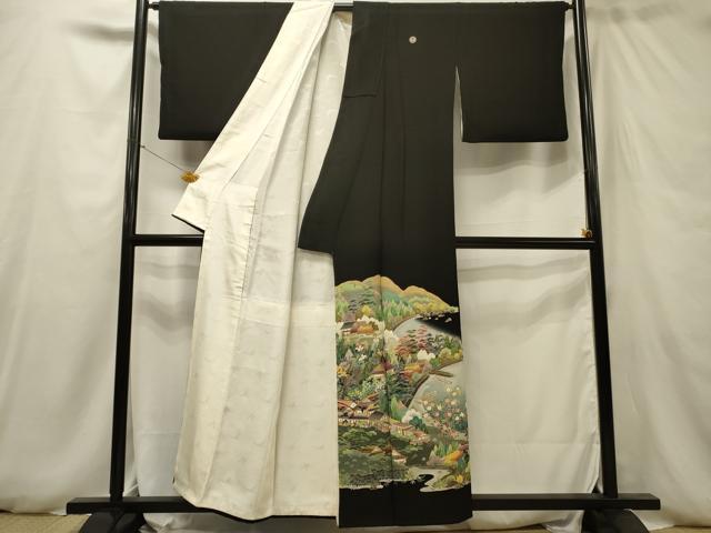平和屋着物■豪華黒留袖 作家物 風景文 正絹 逸品 DAAR3231zy