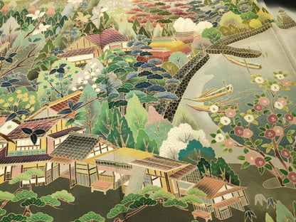 平和屋着物■豪華黒留袖 作家物 風景文 正絹 逸品 DAAR3231zy