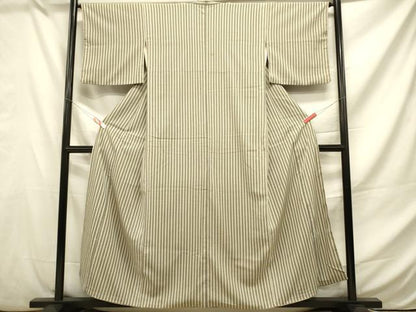 平和屋着物■上質なお召　縞　正絹　逸品　DAAR3445zy