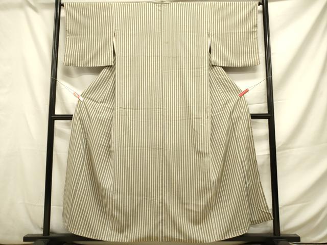 平和屋着物■上質なお召　縞　正絹　逸品　DAAR3445zy
