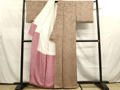 平和屋着物●江戸小紋　流水花文　正絹　逸品　DAAR4264tw