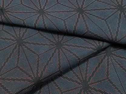 平和屋着物●上質な紬 麻の葉文様  正絹 逸品 未使用 DAAR4293tw