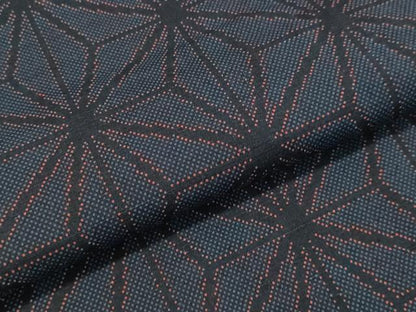 平和屋着物●上質な紬 麻の葉文様  正絹 逸品 未使用 DAAR4293tw