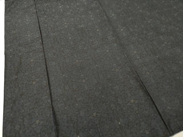 平和屋着物○本場大島紬 久野織物謹製 花唐草文 証紙付き 正絹 逸品