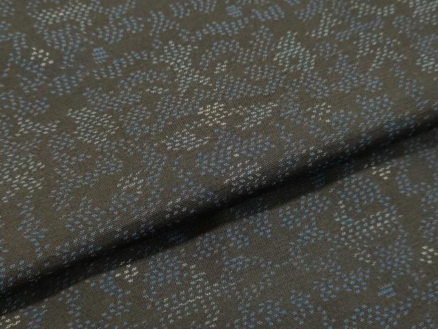 平和屋着物○本場大島紬 久野織物謹製 花唐草文 証紙付き 正絹 逸品