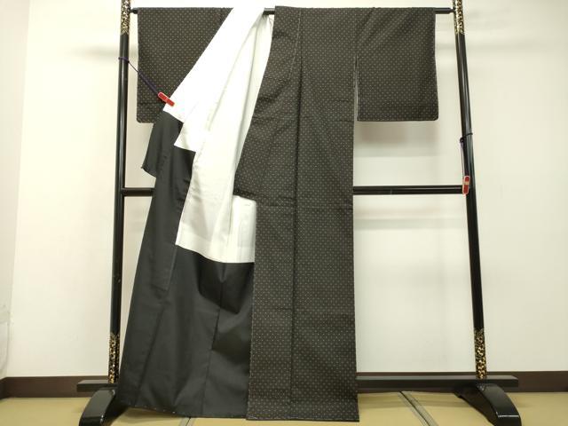 平和屋着物●本場大島紬　古代染色純泥染　奄美絣　川口織物謹製　証紙付き　正絹　逸品　DAAR4301tw