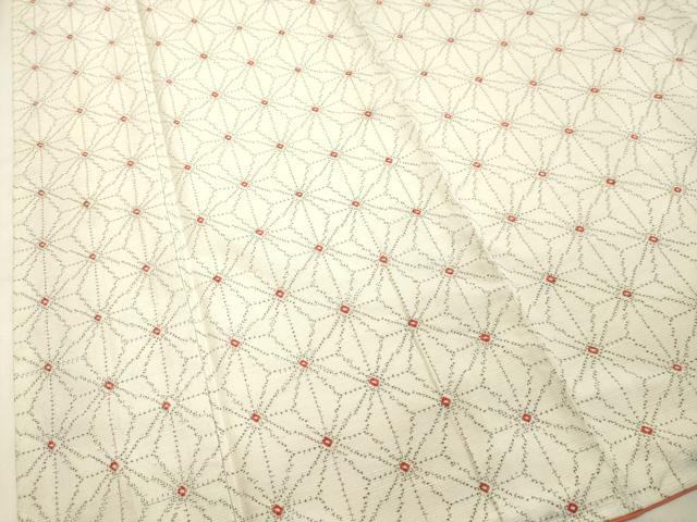 平和屋着物●上質な紬 麻の葉文様 正絹 逸品 DAAR4306tw
