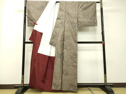 平和屋着物●本場大島紬 9マルキ 草花文 正絹 逸品 DAAR4309tw