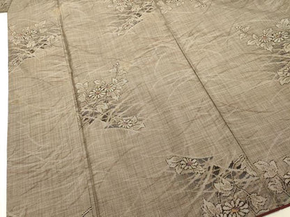 平和屋着物●本場大島紬 9マルキ 草花文 正絹 逸品 DAAR4309tw