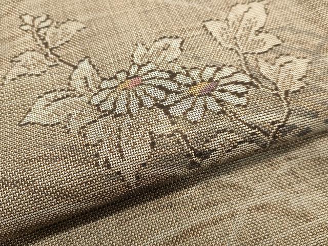 平和屋着物●本場大島紬 9マルキ 草花文 正絹 逸品 DAAR4309tw
