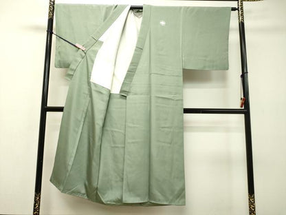 平和屋着物●男性　色紋付　薄青色　正絹　逸品　DAAR4311tw