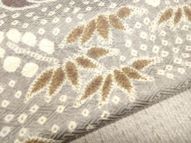 平和屋着物●訪問着　総絞り　扇面草花文　正絹　逸品　DAAR4313tw